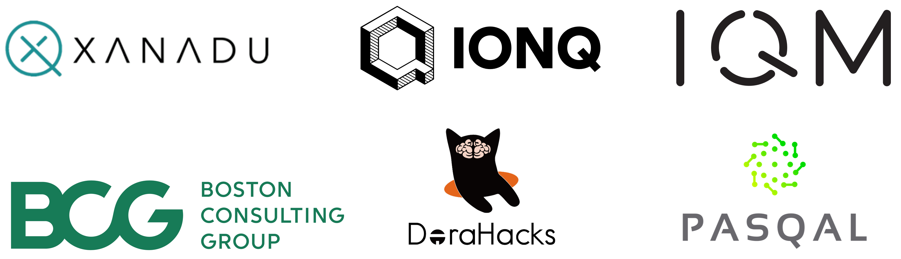 Unitary Fund Supporting Members: Xanadu, IonQ, BCG, Pasqal, IQM, and DoraHacks
